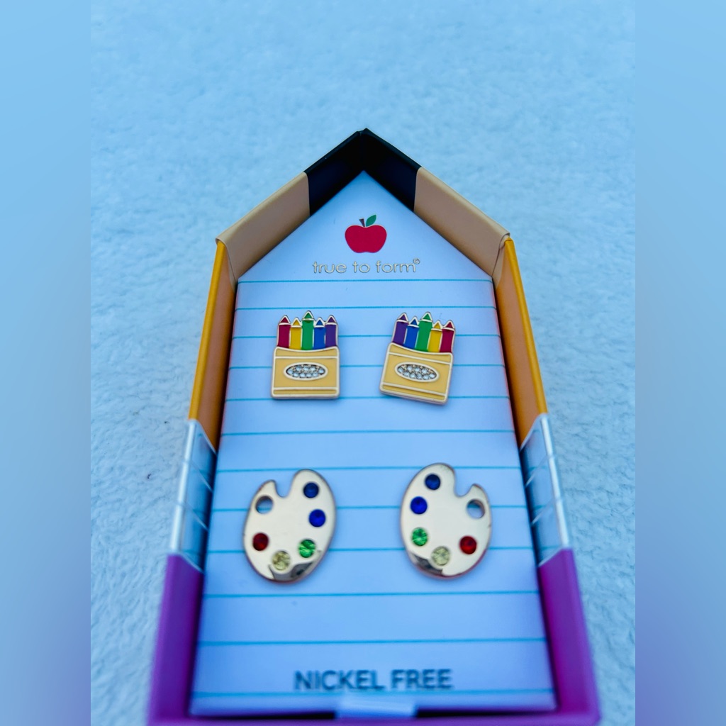 Crayon Earrings True To Form Stud Earrings New In Pencil Box Two Pairs 24$